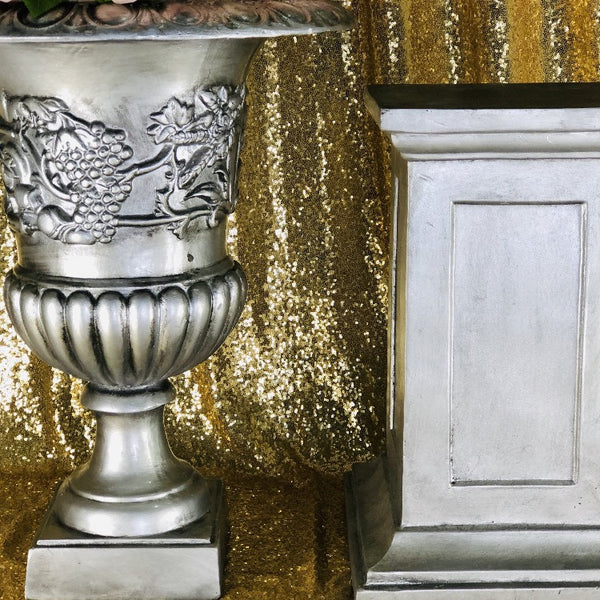 Vintage Urn and Pedestal - Silver