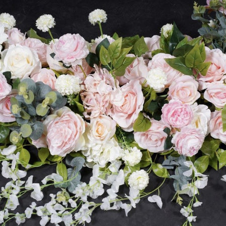 Floral  Panel- pink white