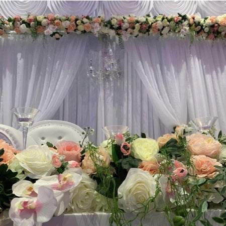 Floral centrepiece -Peach and White