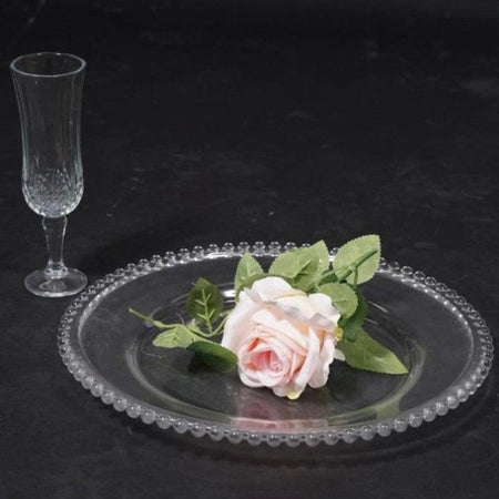 Charger Plate - Silver glass Damask