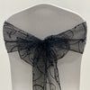 Organza Embroided Sash - Black