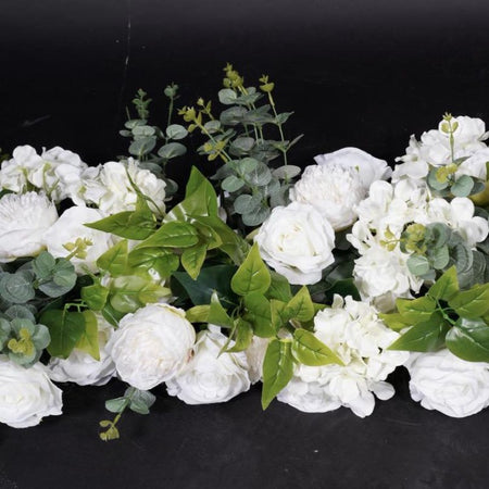 Rose Garland - White and Green