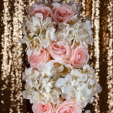 Floral  Panel- pink white