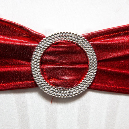 Organza Embroided Sash - Red