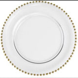 Charger Plates -clear beaded