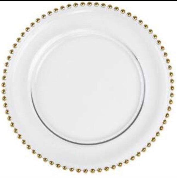 Charger Plates -clear beaded