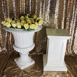 Vintage Urn and Pedestal - White