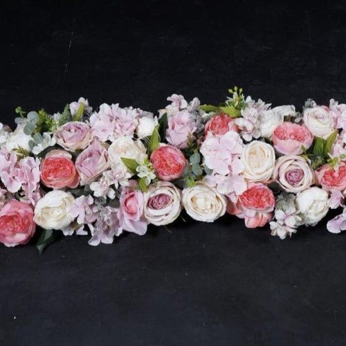 Floral runner 1 metre lilac peach