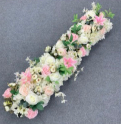 Floral runner 1m pink blossoms