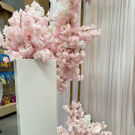 Floral  Panel- pink white
