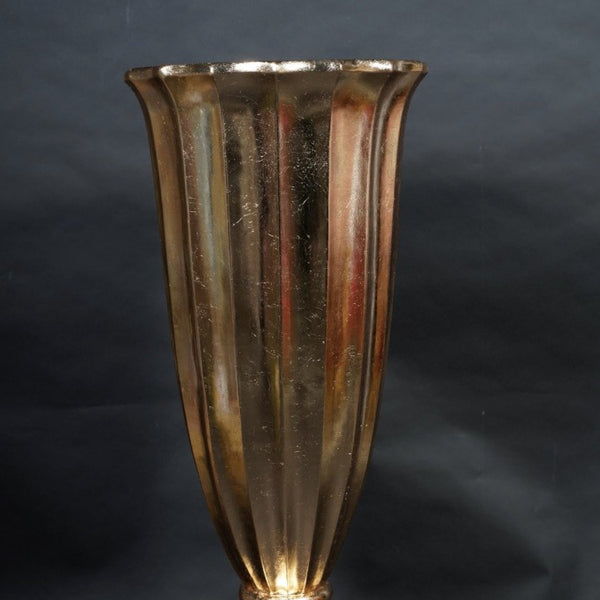 Floor vase -gold fluted