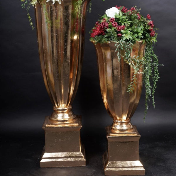 Floor vase -gold fluted