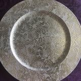 Charger Plate - Silver Damask