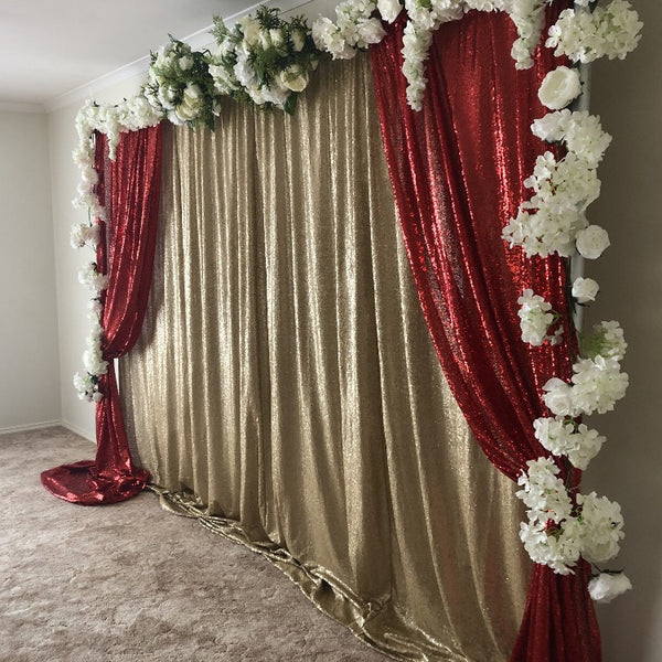 Curtain - Floral Gold & Red