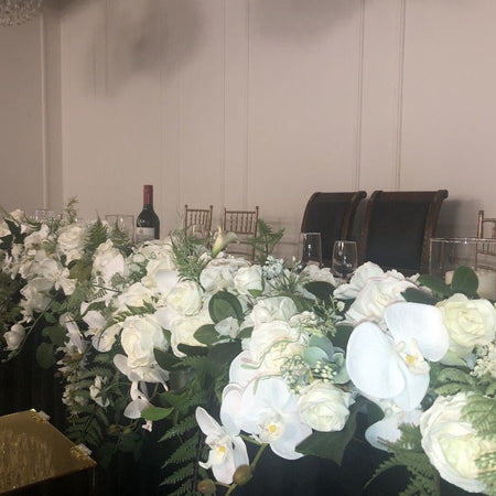 Floral centrepiece -white&green