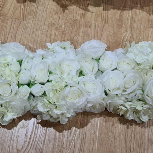 Floral Runner -1 m white
