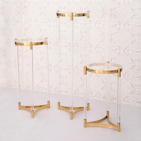Stool White with Gold Frame