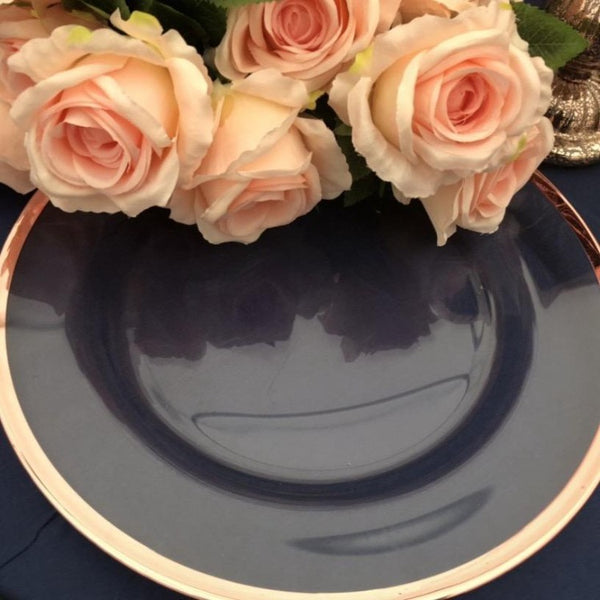 Charger plates- rimmed rose gold
