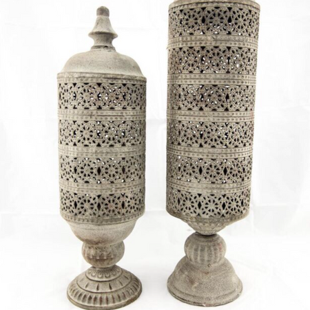 Vintage Urn and Pedestal - White