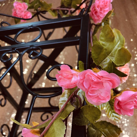 Floral  Panel- pink white