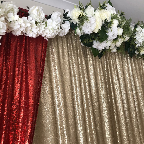 Curtain - Floral Gold & Red