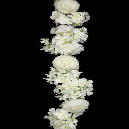 Floral  Panel- pink white